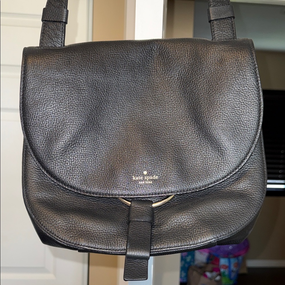 Never used Kate Spade Black Pebbled Leather Crossbody Bag